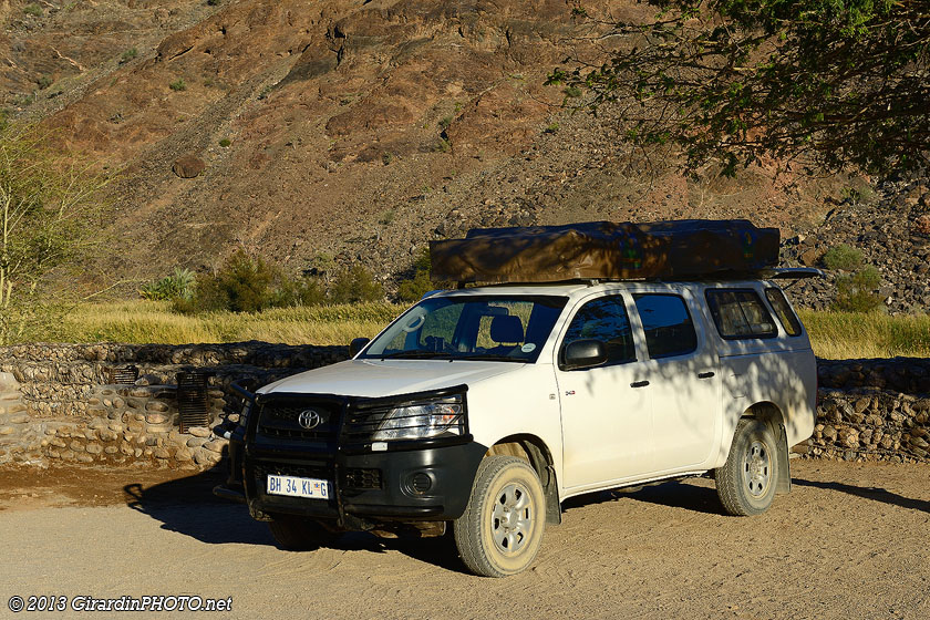 Emplacement de camping au bord de la Fish River, qui est à sec