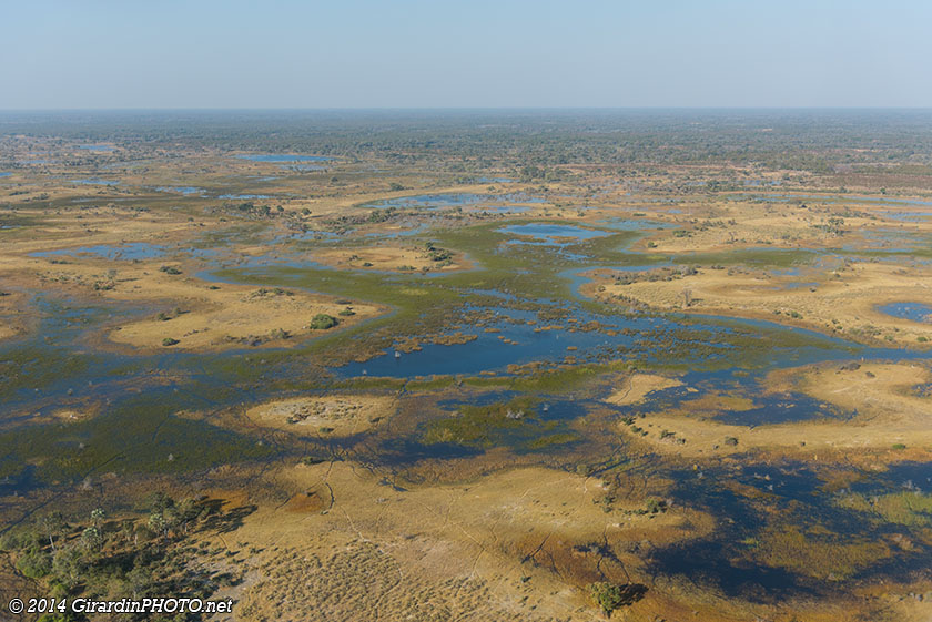 Vol en avion au dessus du Delta de l'Okavango