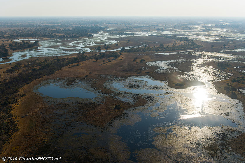Vol en avion au dessus du Delta de l'Okavango