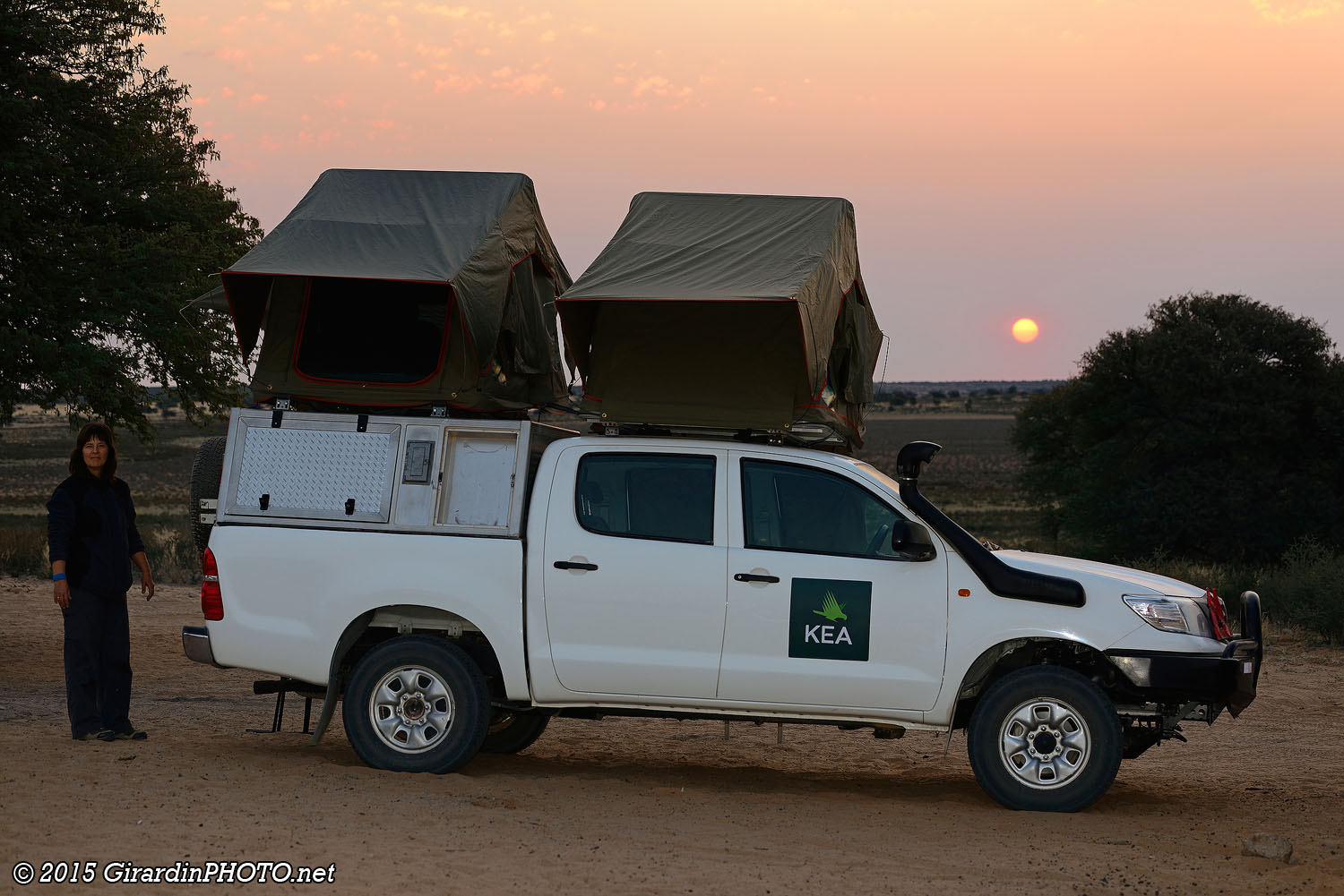 Coucher de soleil sur Palentswa Pan