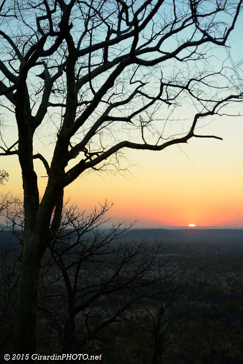 Lever de soleil sur la pleine du Hwange