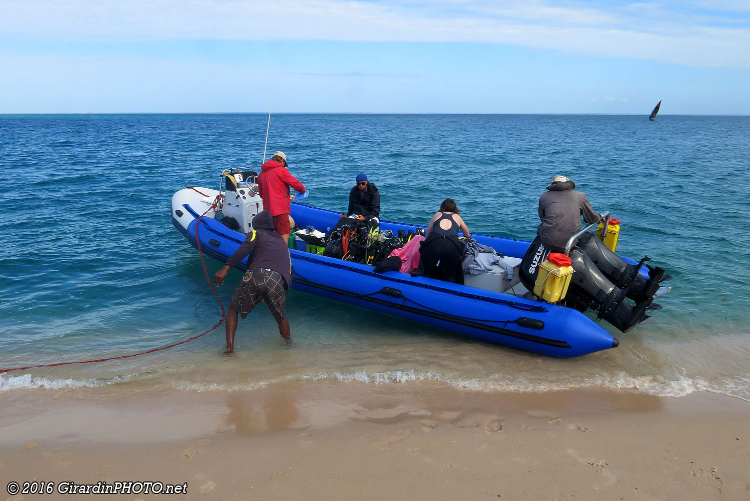Arrivée sur l'île de Benguerra pour le briefing