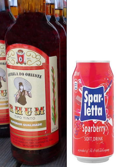Rhum mozambicain (Tipo Tinto) et soda Sparberry