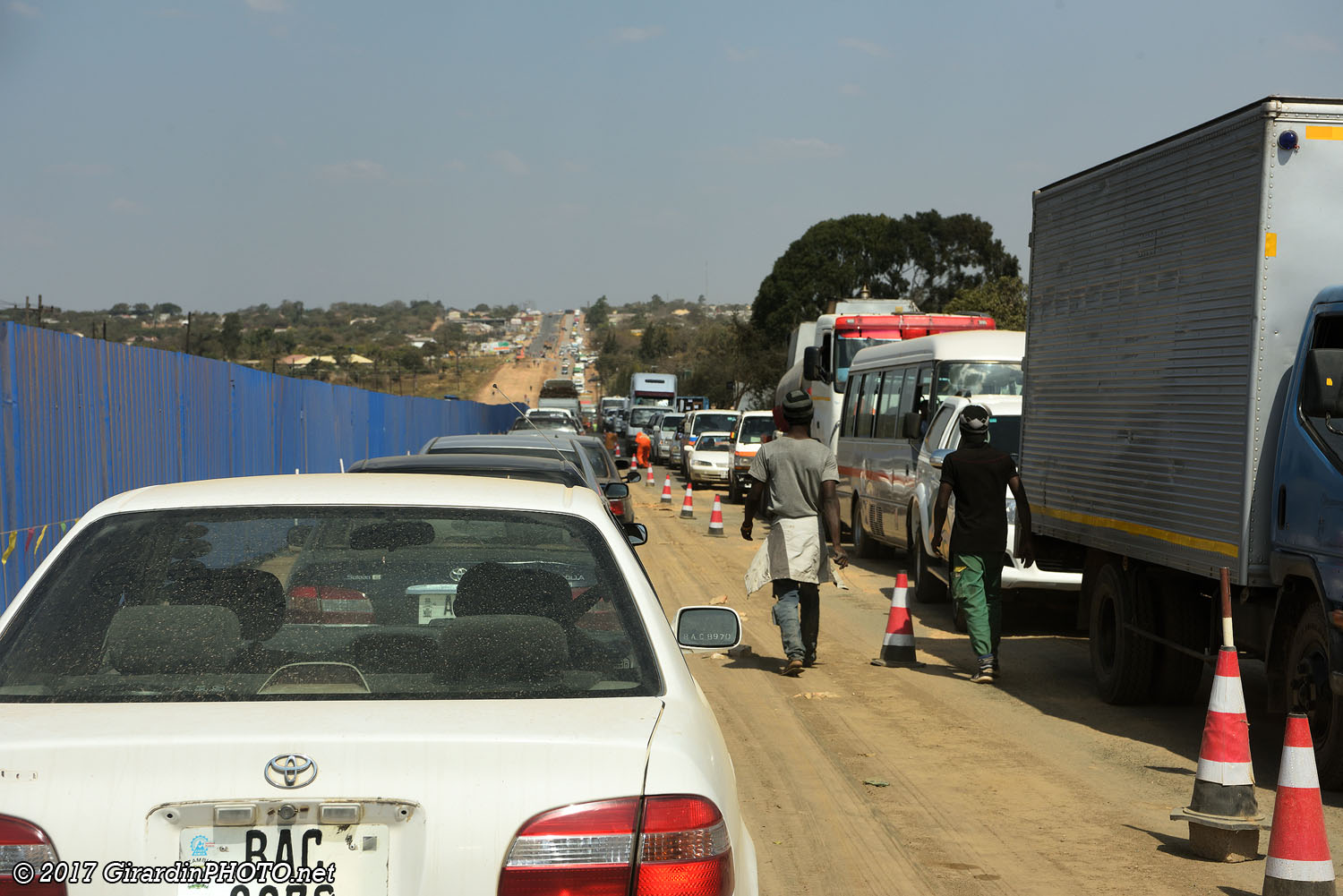 Bouchon à l'entrée de Lusaka