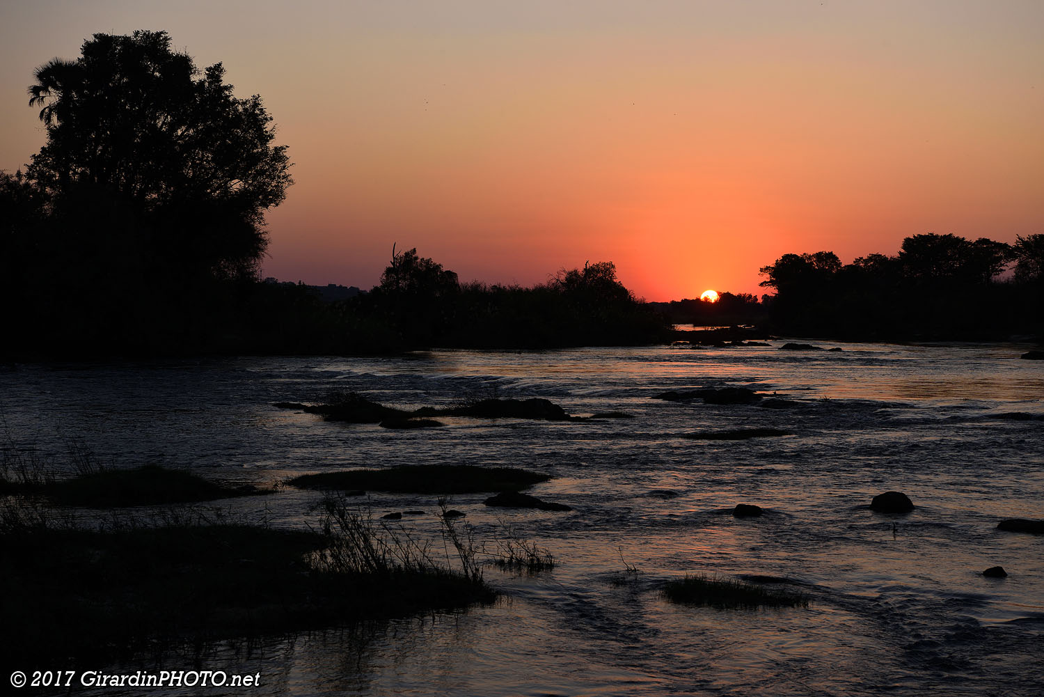 Coucher de soleil sur le Zambèze