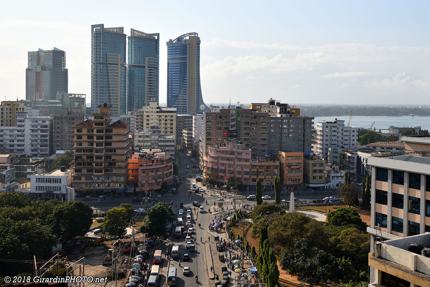Vue de Dar es Salaam depuis la terrasse de l'hôtel