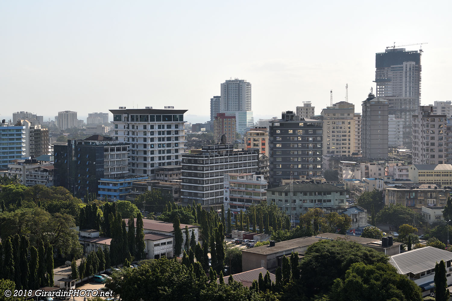 Vue de Dar es Salaam depuis la terrasse de l'hôtel