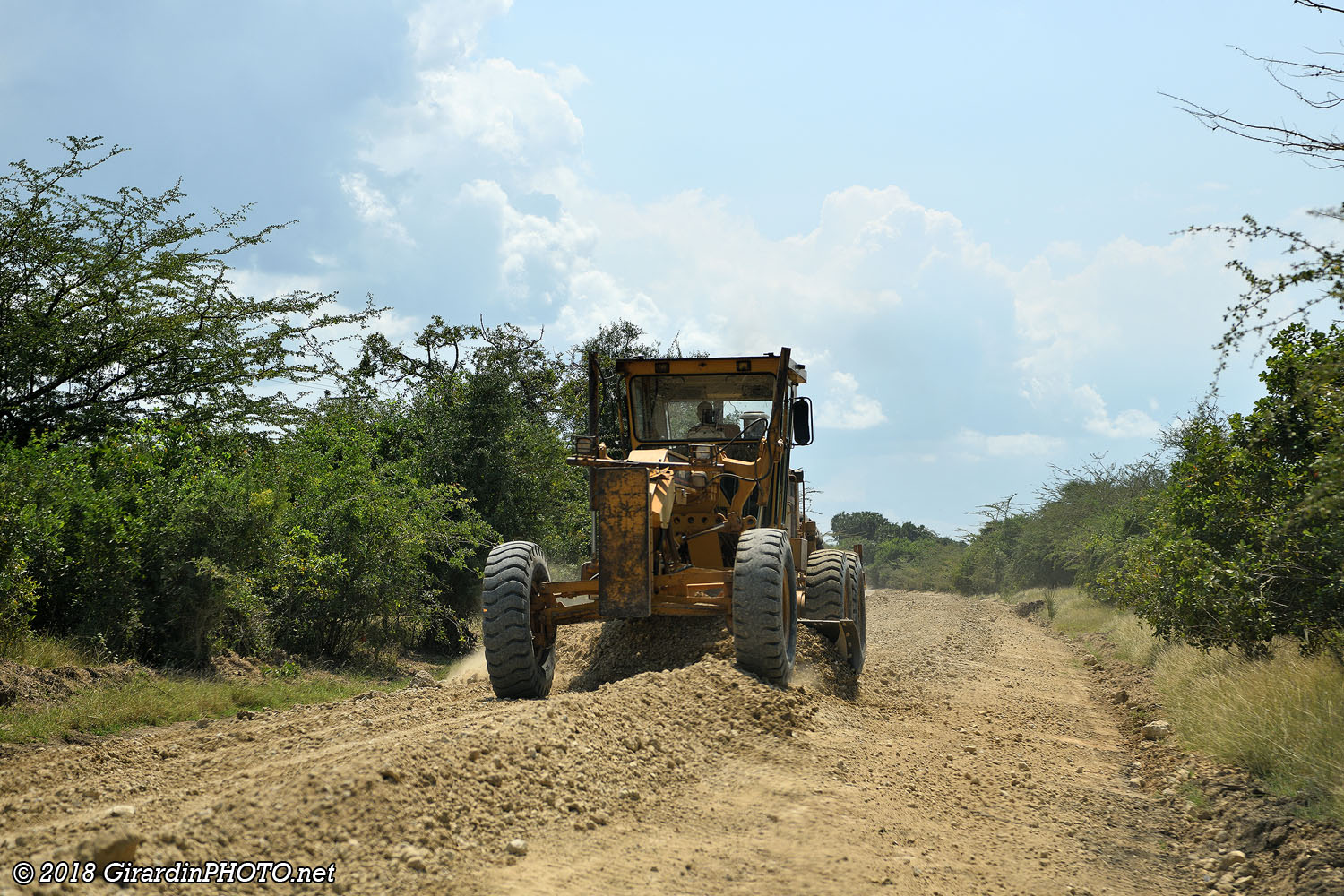 Route principale en travaux
