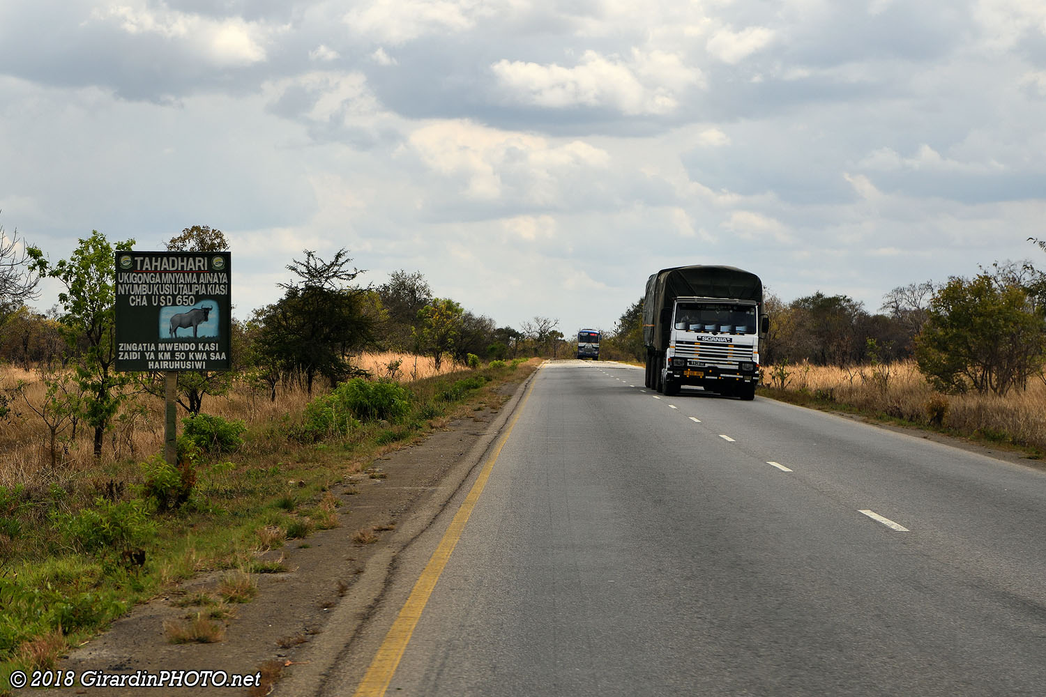 Route A7 dans le Mikumi National Park