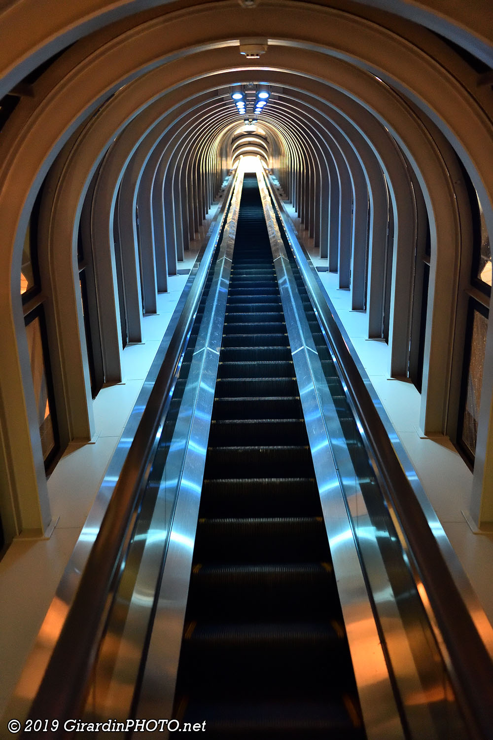 Escalator aérien pour rejoindre l'Observatoire du jardin flottant