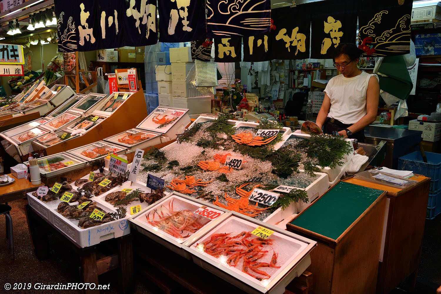 Etalage de poissons frais