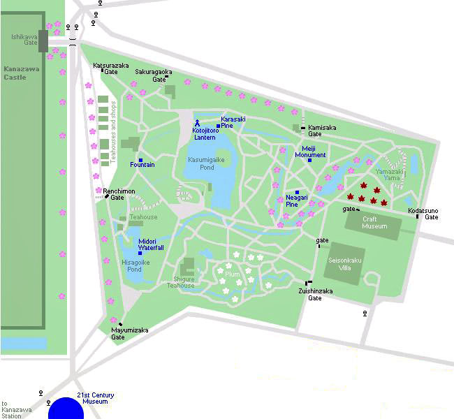 Plan du Kenroku-en Garden