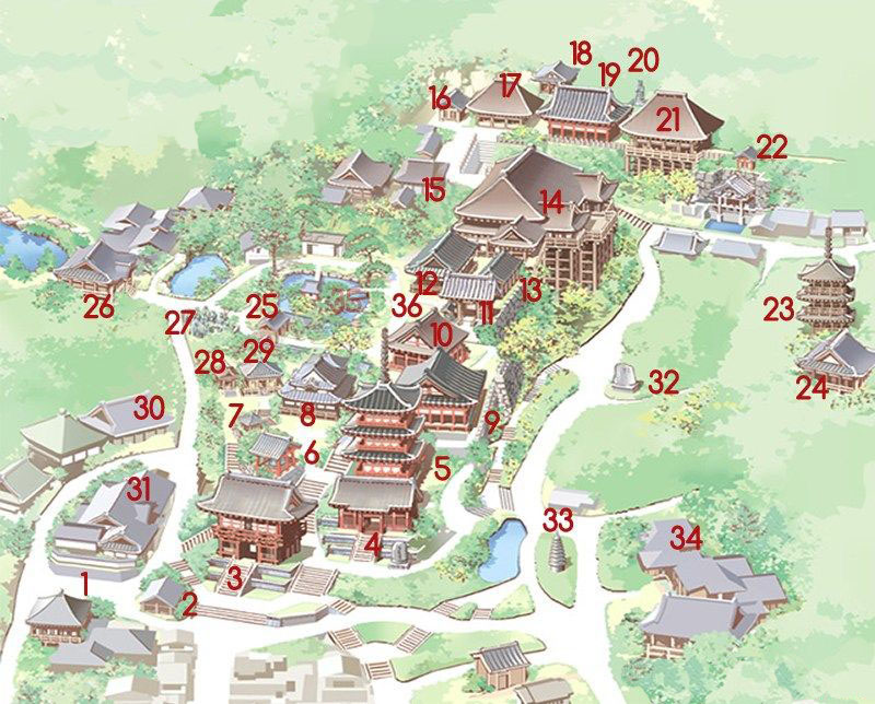 Plan du Kiyomizu-dera Temple