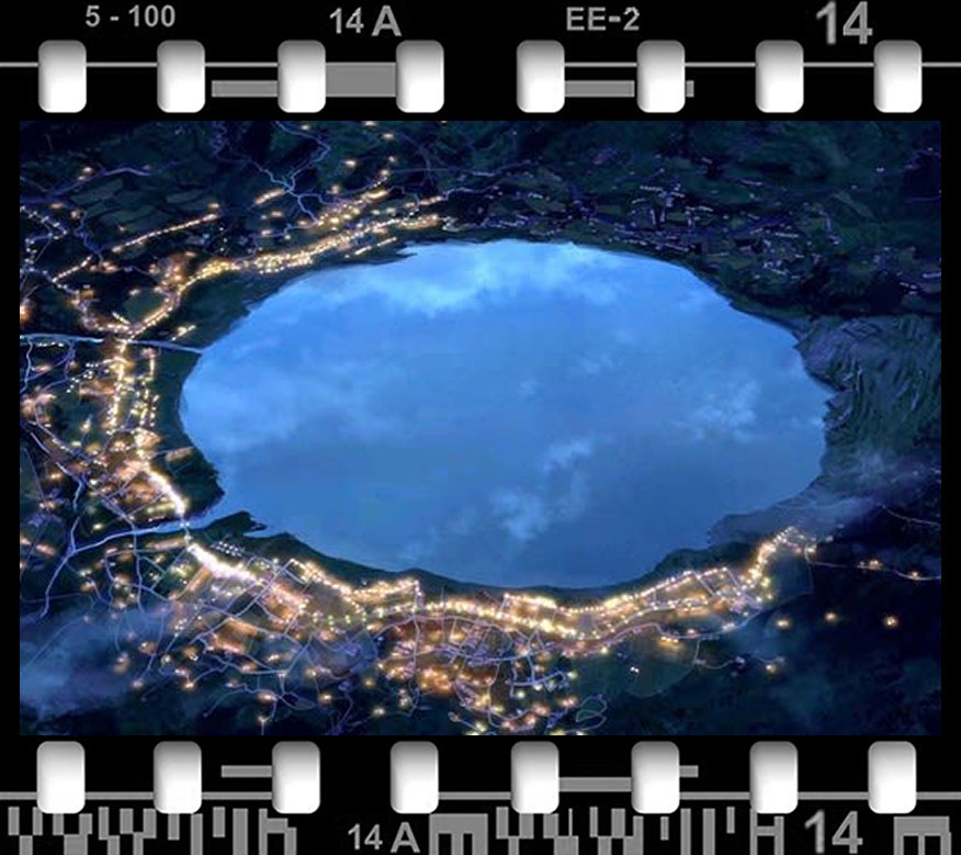 Lac d'Itomori du film d'animation japonais Your Name