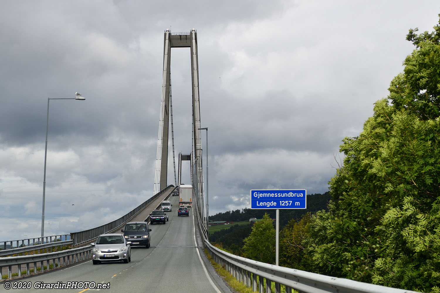 Traversée du pont Gjemnessundbrua